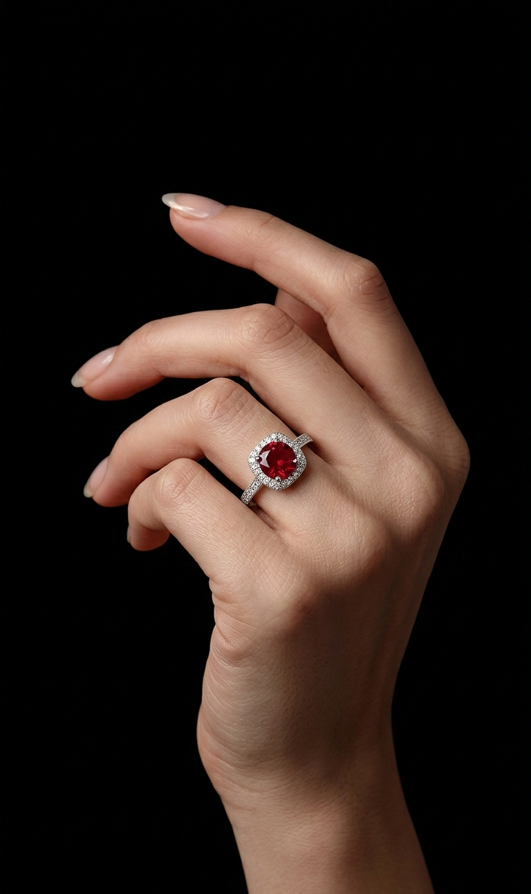 Crimson Halo Royale Ring