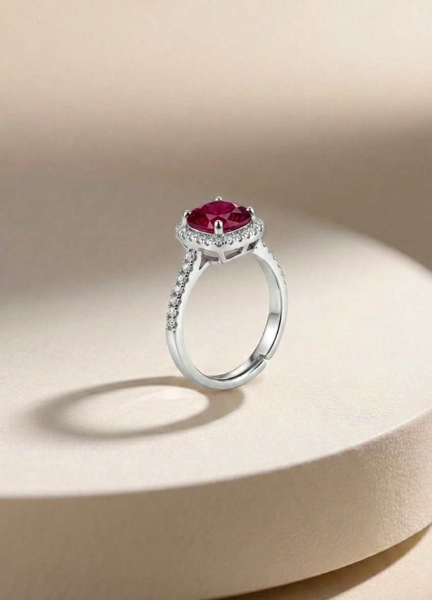 Crimson Halo Royale Ring
