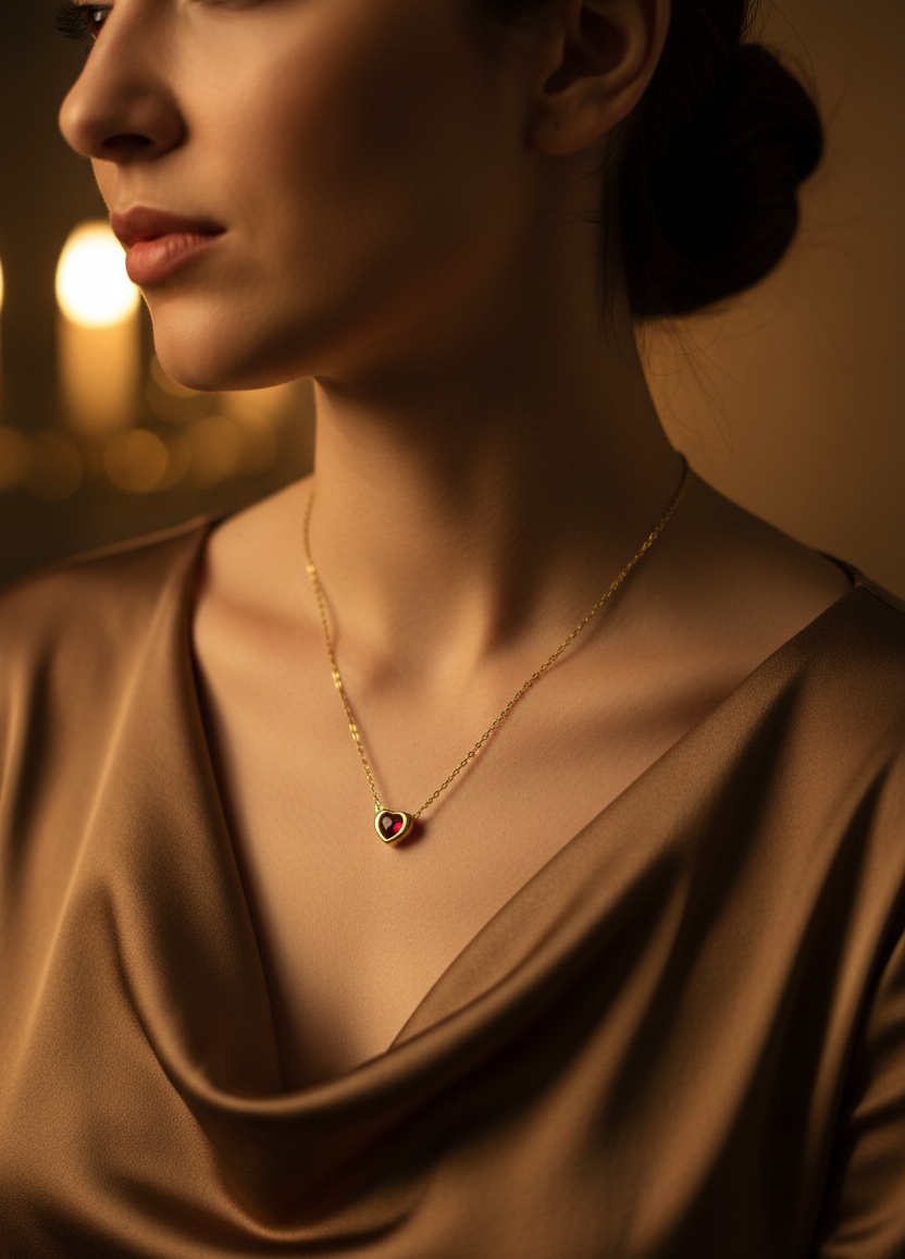 Crystal Red Heart Necklace